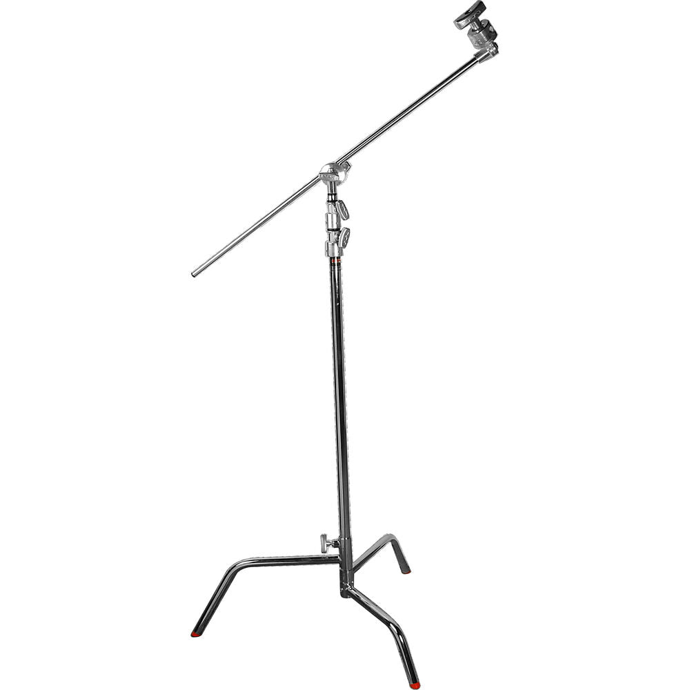 Matthews 40" C-Stand con pata deslizante, incluye grip head y brazo, acabado en cromo.