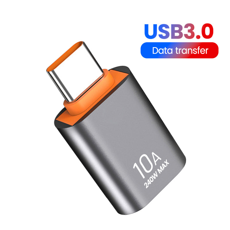 Adaptador OTG USB 3.0 Hembra A a Macho Tipo C – 5Gbps, 240W, Plug & Play