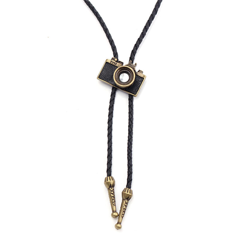 Collar de Cámara Vintage Unisex - cuerda de cuero