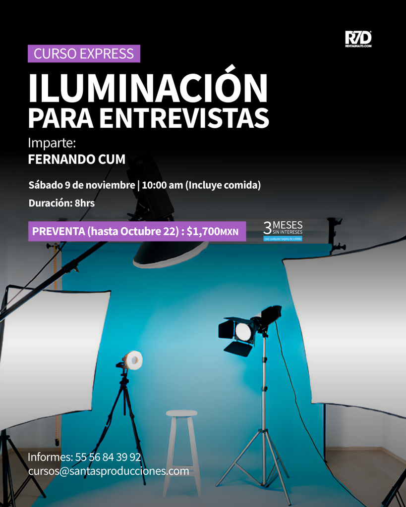 Curso Express: Iluminación para Entrevistas - 9 Noviembre 2024