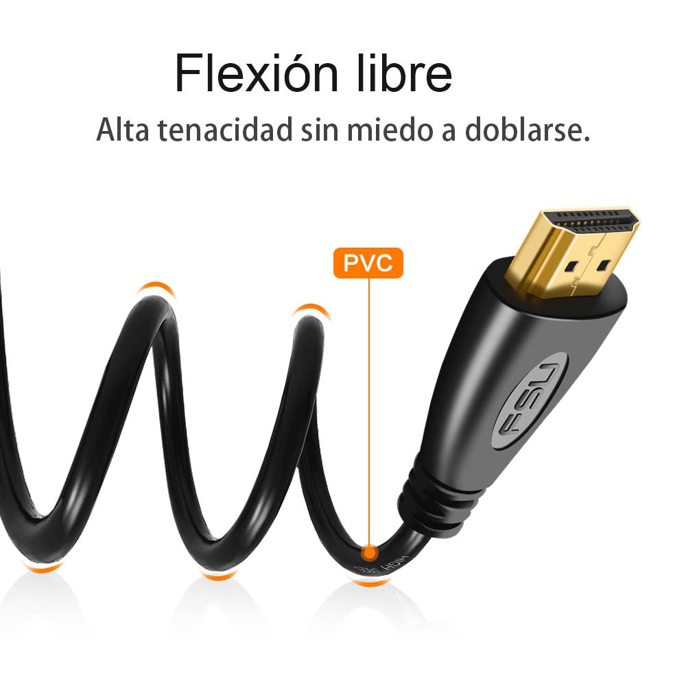Longitudinal: - Cable corto compatible con HDMI de alta calidad